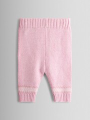 JoJo Maman Bébé Pink Fair isle Knit Cardigan & Bottom Set - Image 6 of 6