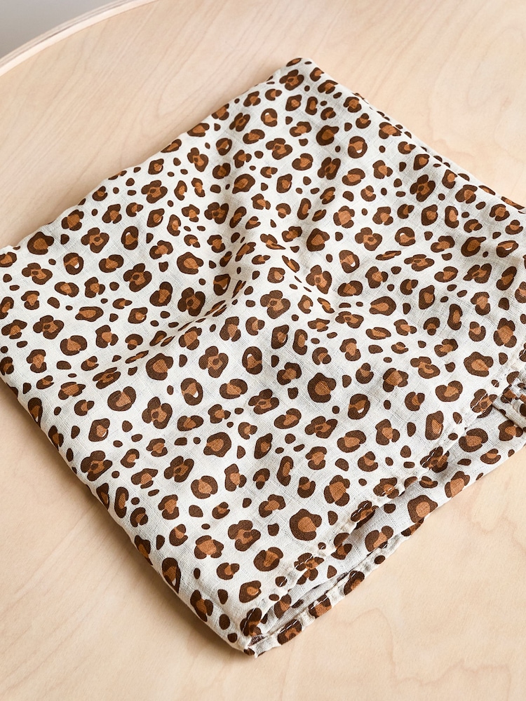 JoJo Maman Bébé Leopard Extra Large Muslin - Image 1 of 3 JoJo Maman Bébé Leopard Extra Large Muslin - Image 1 of 3