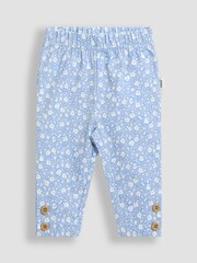 JoJo Maman Bébé Blue Floral Flopsy Appliqué Sweatshirt Leggings & Headband Set - Image 4 of 6