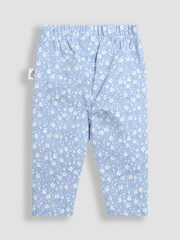 JoJo Maman Bébé Blue Floral Flopsy Appliqué Sweatshirt Leggings & Headband Set - Image 5 of 6