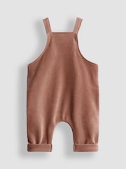 JoJo Maman Bébé Brown Rib Velour Character Dungaree & Body Set - Image 3 of 6