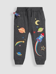 JoJo Maman Bébé Charcoal Grey Space Appliqué Joggers - Image 1 of 3
