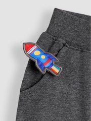 JoJo Maman Bébé Charcoal Grey Space Appliqué Joggers - Image 2 of 3