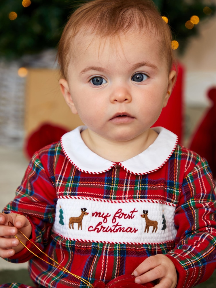 JoJo Maman Bébé My First Christmas Footed Sleepsuit - صورة 8 من 8