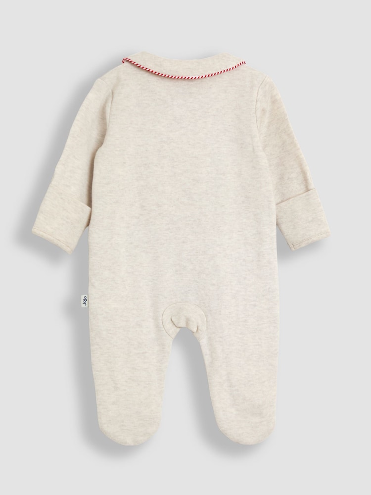 JoJo Maman Bébé Natural Peter Rabbit My First Christmas Footed Sleepsuit - Image 2 of 3