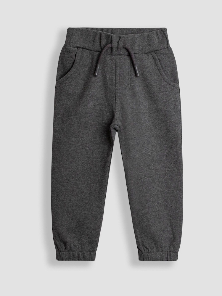 JoJo Maman Bébé Charcoal Grey 2-Pack Relaxed Joggers - Image 2 of 5 JoJo Maman Bébé Charcoal Grey 2-Pack Relaxed Joggers - Image 2 of 5