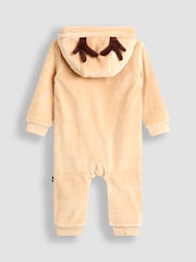 JoJo Maman Bébé Brown Christmas Reindeer Velour All-In-One - Image 2 of 3