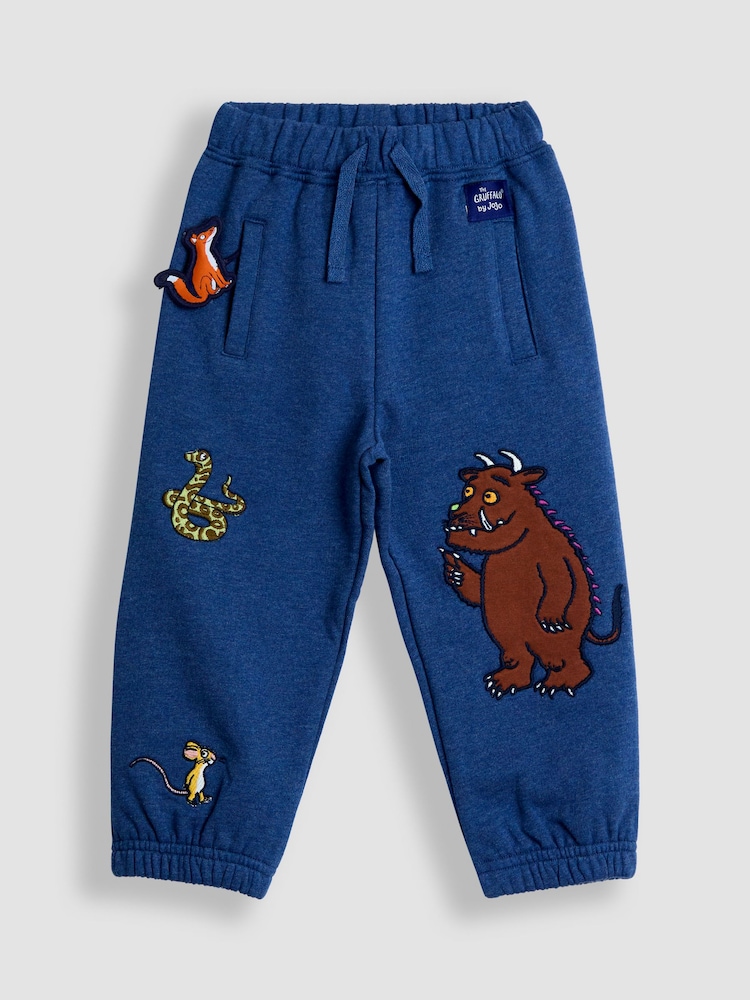 JoJo Maman Bébé The Gruffalo Blue Appliqué Joggers - Image 1 of 5 JoJo Maman Bébé The Gruffalo Blue Appliqué Joggers - Image 1 of 5