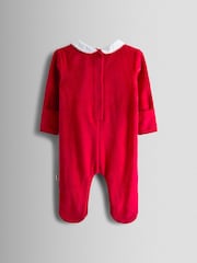 JoJo Maman Bébé Red Peter Rabbit Christmas Velour All-In-One - Image 3 of 3