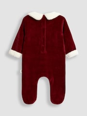 JoJo Maman Bébé My First Christmas Velour All-In-One & Hat Set - Bild 3 von 6