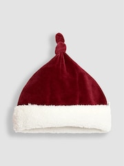 JoJo Maman Bébé My First Christmas Velour All-In-One & Hat Set - Bild 4 von 6