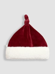 JoJo Maman Bébé My First Christmas Velour All-In-One & Hat Set - Bild 5 von 6