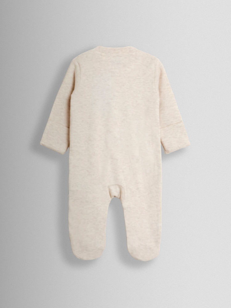 JoJo Maman Bébé Natural Safari 100% Cotton Footed Appliqué Sleepsuit - Image 2 of 3 JoJo Maman Bébé Natural Safari 100% Cotton Footed Appliqué Sleepsuit - Image 2 of 3