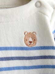 JoJo Maman Bébé Cream Bear Stripe Top and Legging Set - Image 2 of 6