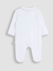 JoJo Maman Bébé White Peter Rabbit Embroidered Sleepsuit - Image 2 of 3
