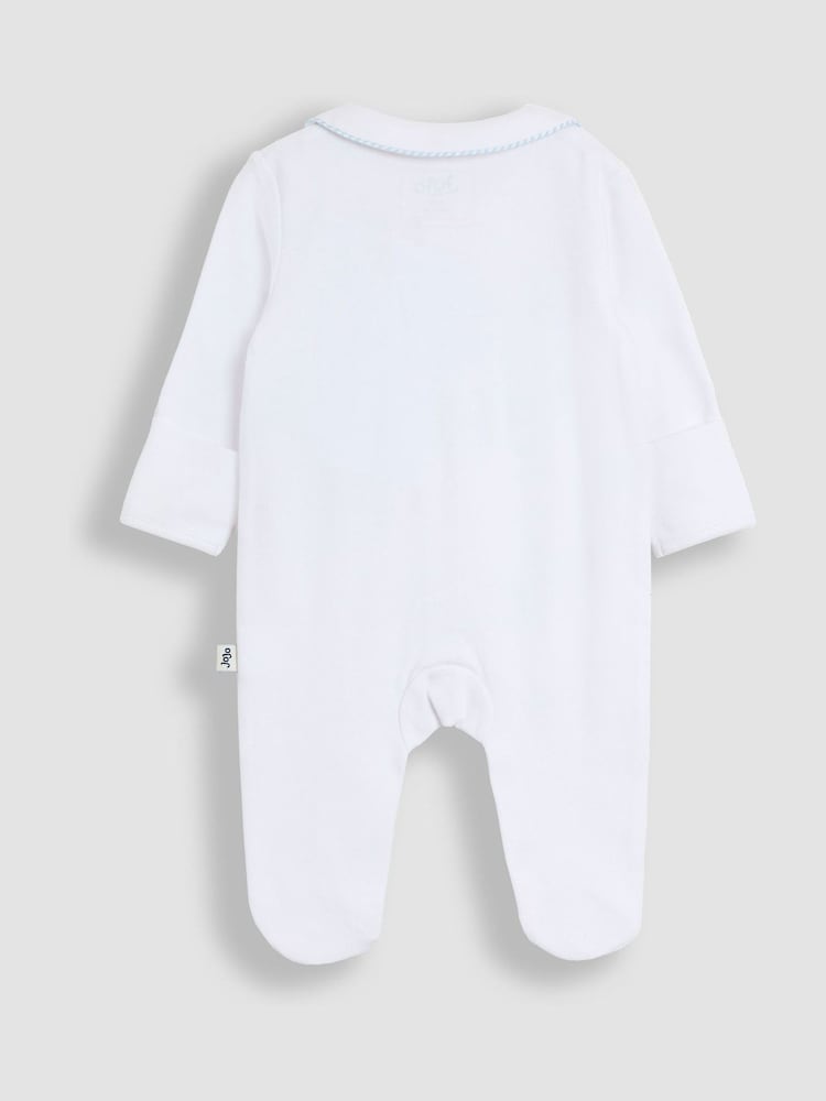 JoJo Maman Bébé White Peter Rabbit Embroidered Sleepsuit - Image 2 of 3