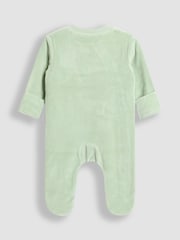 JoJo Maman Bébé Green Lion Velour Applique All-In-One - Image 2 of 3