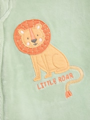 JoJo Maman Bébé Green Lion Velour Applique All-In-One - Image 3 of 3