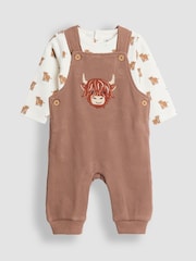 JoJo Maman Bébé Brown Dungarees Set - Image 1 of 5