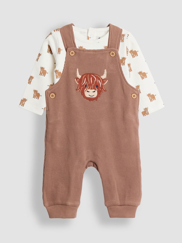 JoJo Maman Bébé Brown Dungarees Set - Image 1 of 5