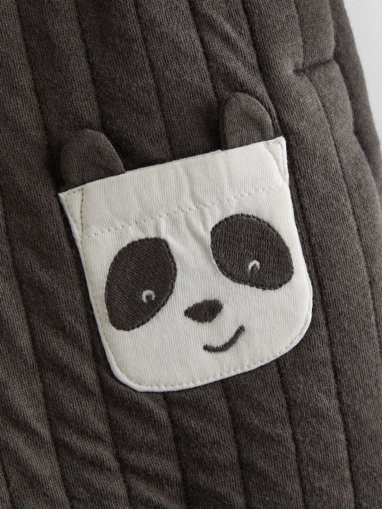 JoJo Maman Bébé Charcoal Grey Panda 2-Piece Quilted Dungarees & Top Set - Image 6 of 6 JoJo Maman Bébé Charcoal Grey Panda 2-Piece Quilted Dungarees & Top Set - Image 6 of 6