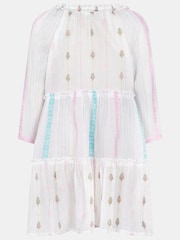Accessorize White Girls Mini Me Jacquard 100% Cotton Dress - Image 2 of 3