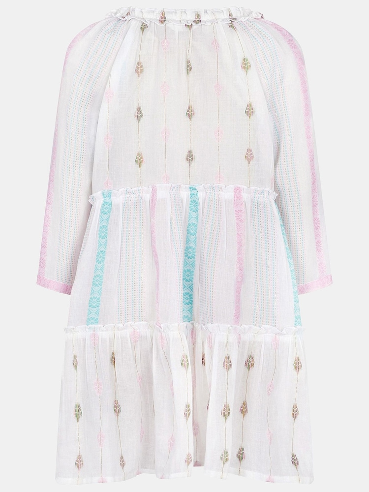 Accessorize White Girls Mini Me Jacquard 100% Cotton Dress - Image 2 of 3