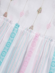 Accessorize White Girls Mini Me Jacquard 100% Cotton Dress - Image 3 of 3