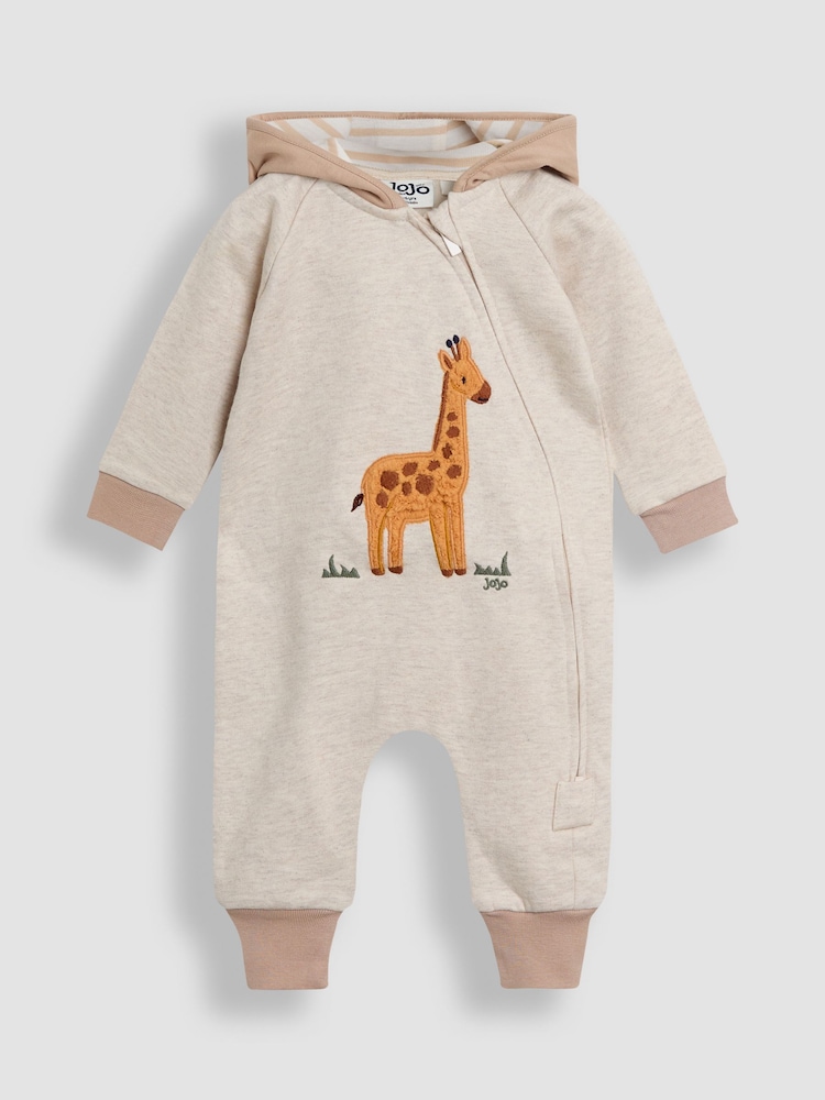 JoJo Maman Bébé Natural Appliqué Hooded All in One - Image 1 of 4