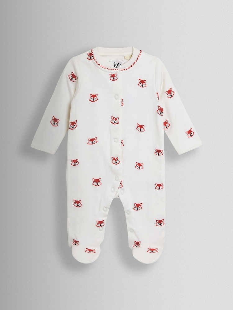 JoJo Maman Bébé Cream Sleepsuit - Image 1 of 3