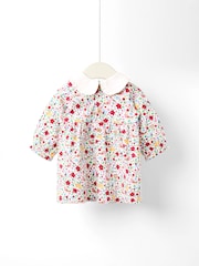 JoJo Maman Bébé Plum Smocked Collared Christmas Dress - Image 2 of 4