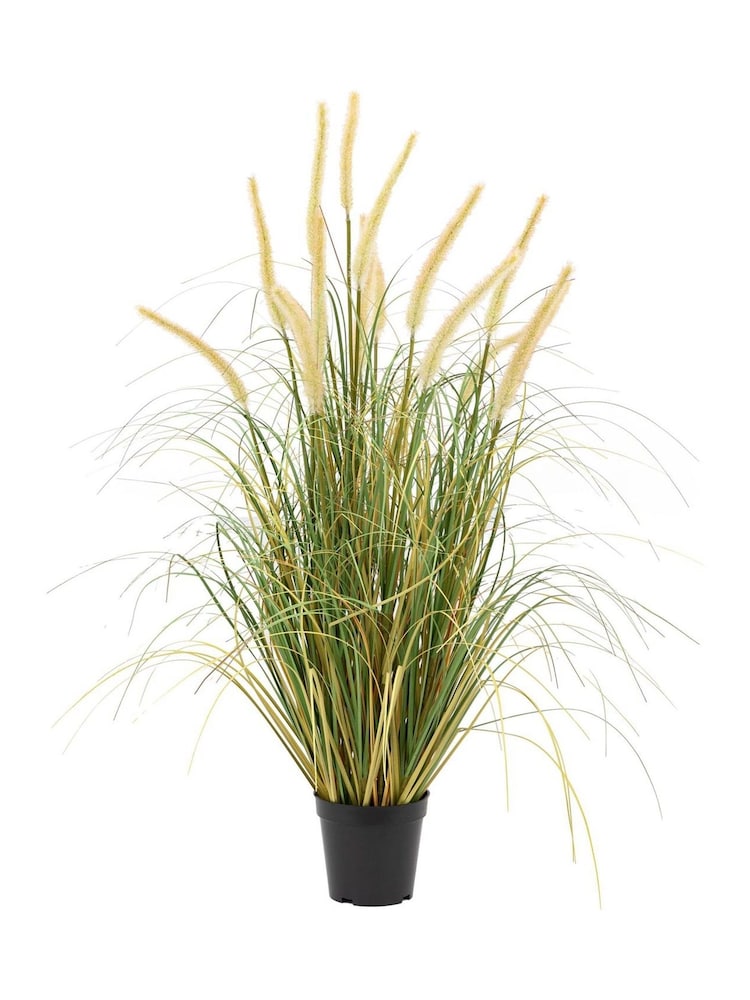Gallery Home 5 Pack White Medium Faux Potted Grass with Cattail Seed Heads - Image 1 of 3 Gallery Home 5 Pack White Medium Faux Potted Grass with Cattail Seed Heads - Image 1 of 3