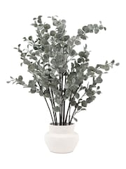 Gallery Home White Faux Eucalyptus in Ceramic Pot - Image 3 of 3