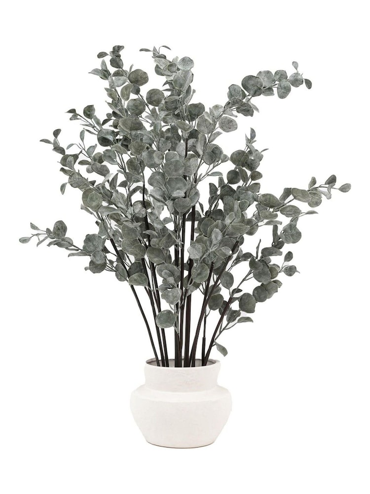 Gallery Home White Faux Eucalyptus in Ceramic Pot - Image 3 of 3