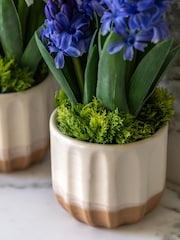Gallery Home Set of 2 Purple Faux Spring Hydrangea in Ceramic Pots - Image 2 of 6