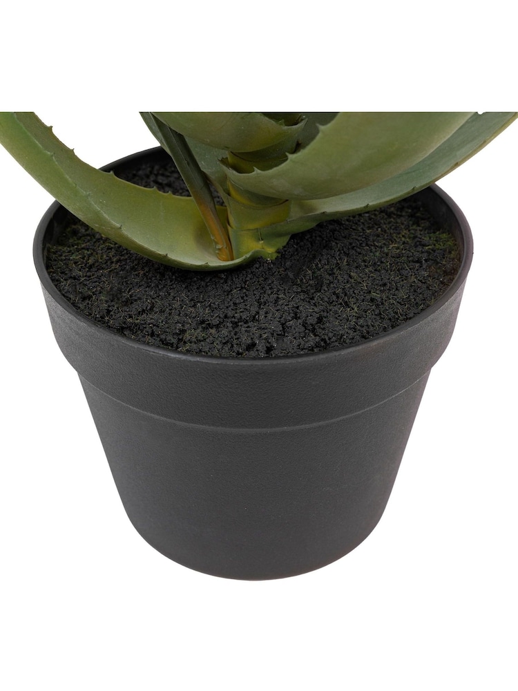 Gallery Home Orange Faux Aloe Potted Plant with Flower - Image 3 of 3