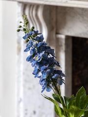 Gallery Home 12 Pack Blue Tall Faux Vintage Hollyhock Floral Stems - Image 1 of 4