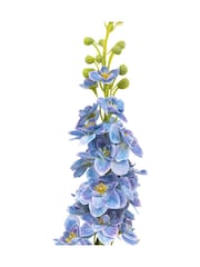 Gallery Home 12 Pack Blue Tall Faux Vintage Hollyhock Floral Stems - Image 3 of 4