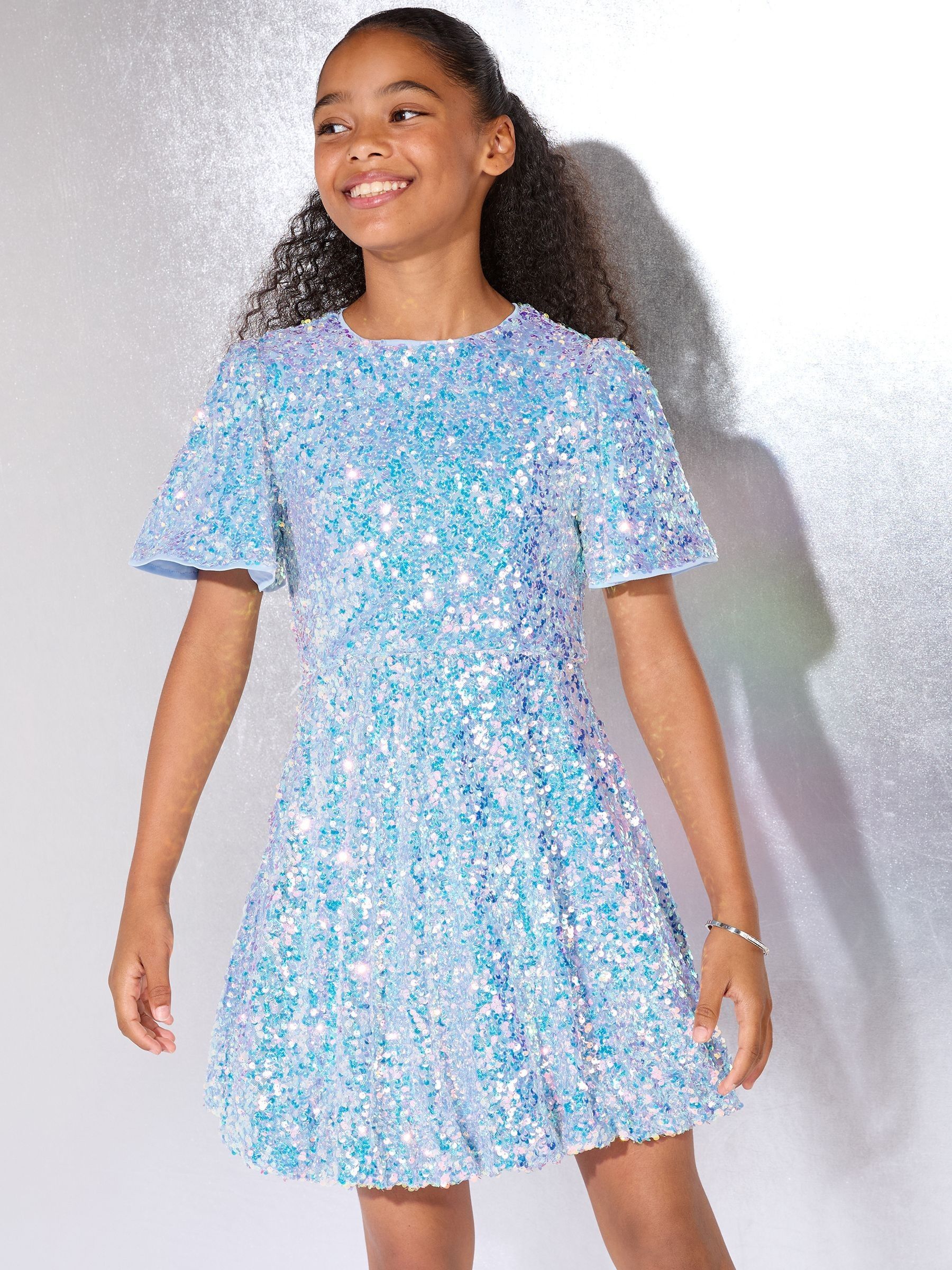 open lace back dress Ombre Navy+Pink Sequin V Back Wedding Flower Girl Dress, Bow 2T