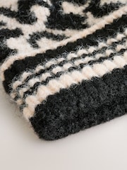 Black/White Animal Knitted Pom Hat - Image 3 of 3