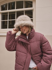 Neutral Faux Fur Bucket Hat - Image 4 of 4