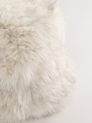 Neutral Faux Fur Bucket Hat - Image 7 of 7