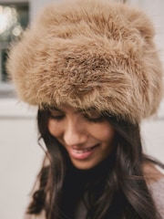 キャメル - フェイクファー・クロッシェ帽子 - 画像 3 / 8