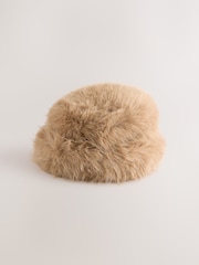 キャメル - フェイクファー・クロッシェ帽子 - 画像 5 / 8