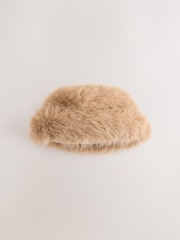 キャメル - フェイクファー・クロッシェ帽子 - 画像 6 / 8