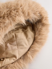 キャメル - フェイクファー・クロッシェ帽子 - 画像 7 / 8