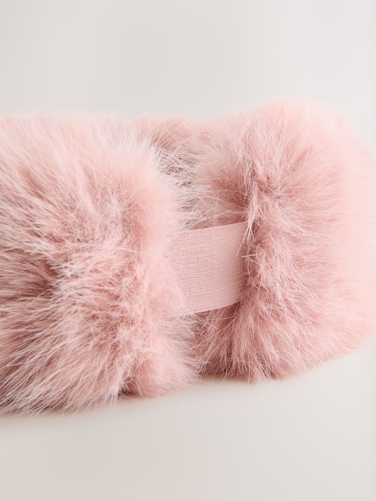 Pink Faux Fur Headband - Image 6 of 6