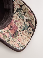 Chocolate/ Tapestry Floral Cord Cap - Image 7 of 8