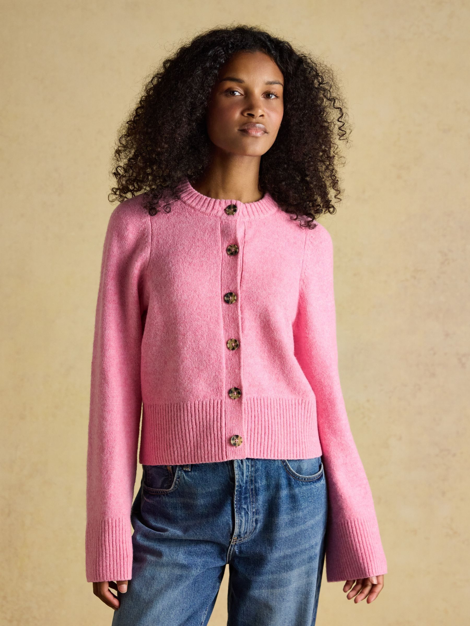 Buy Joules Pink Relaxed Knitted Button Up Cardigan from Next Australia