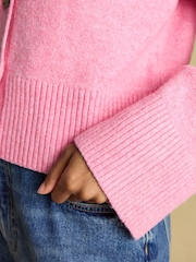 وردي - كارديغان محبوك بقصّة مريحة ورقبة دائرية مع أزرار أمامية من Joules - صورة 11 من 12